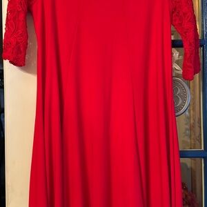 Chic Long Sleeve Red Dress
